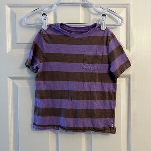 GAP Purple and Brown Striped Short Sleeve Tee